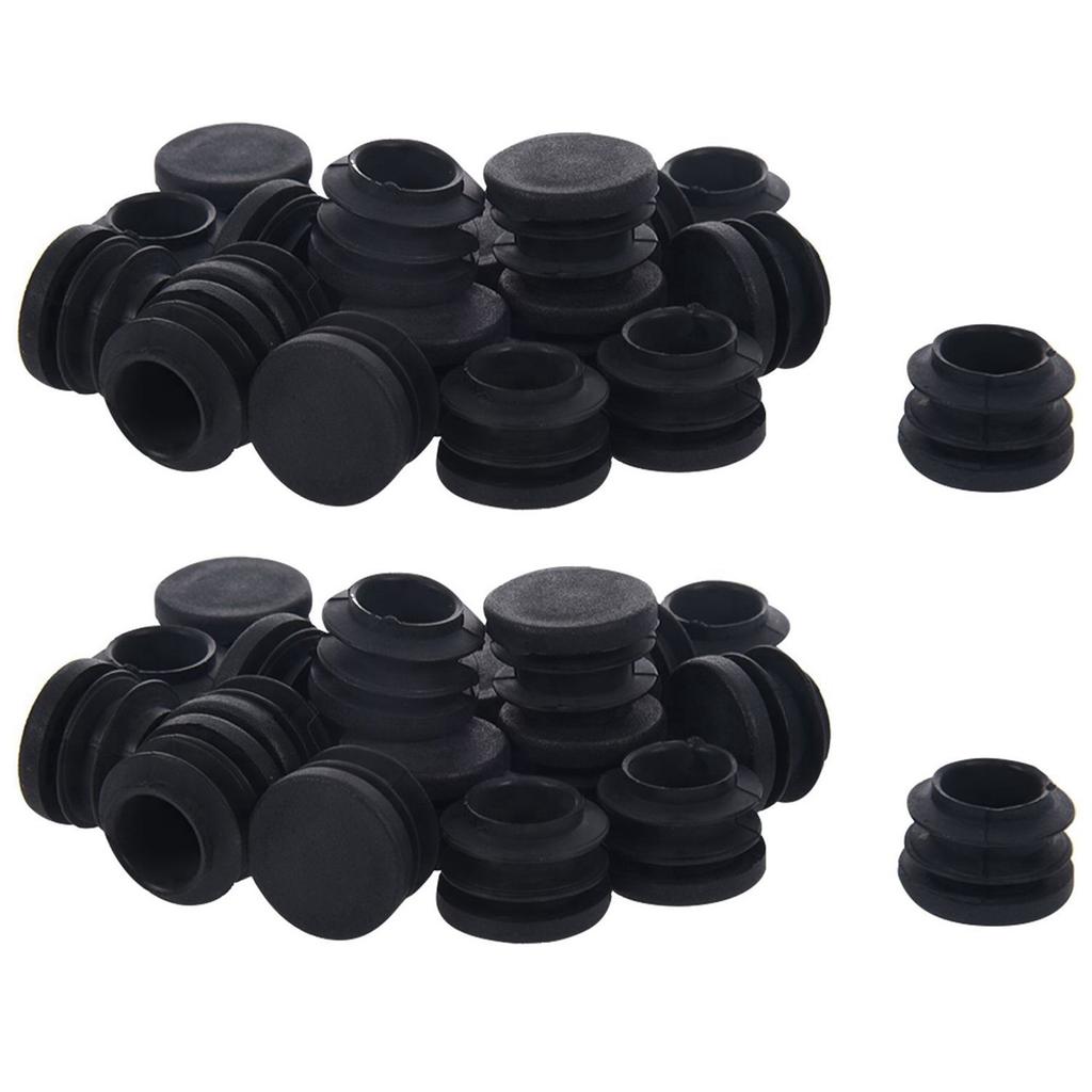 Good-Blanking End Caps Round Tube Insert Cover 19Mm Dia 40 Pcs Black