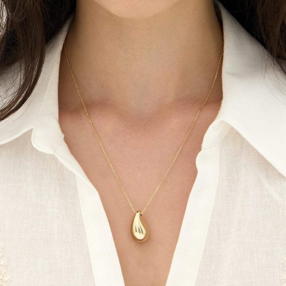 Champagne Full Moon (Y) Big Bowl Long Necklace Hl2N56225Yb800