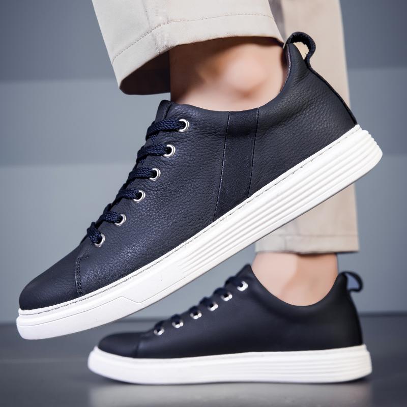 Fashion New Mens Genuine Leather Shoes New Outdoor Casual Business Shoes for Men Sneakers Walking Tennis Masculino Sport Skateboard Shoe