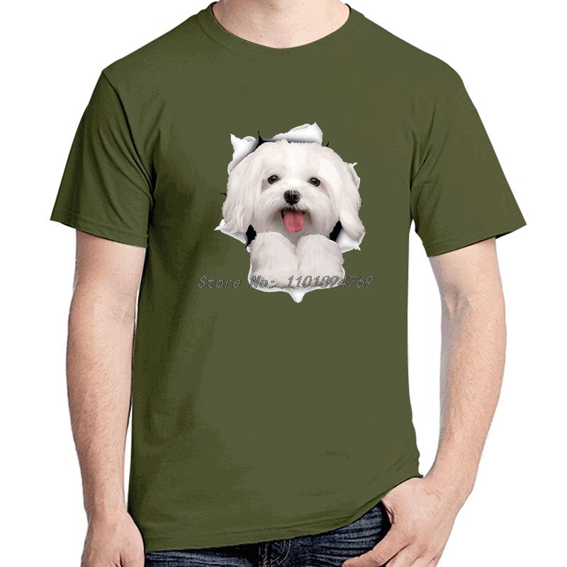 Cute Maltese Dog T Shirts Funny Graphic T Shirts Cotton Summer New Shirts And Tshirts Streetwear Cotton Unisexs Print T Shirt