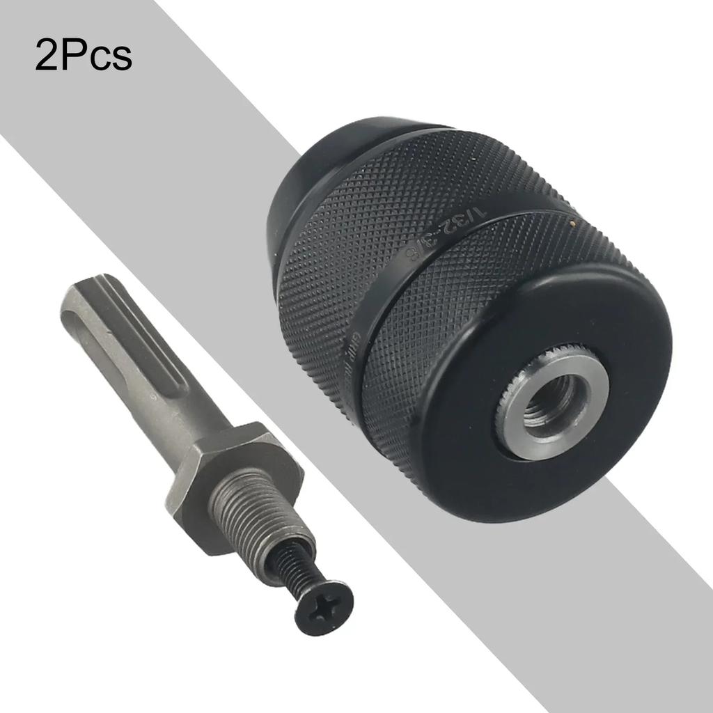 Drill Chuck &SDS Plus Adapter 3/8-24UNF 0.8mm-10mm Keyless Metal Drill Chuck With Quick Change Adapter Hand Tools