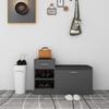 VidaXL Shoe Bench Grey 94.5x31x57 Cm Chipboard