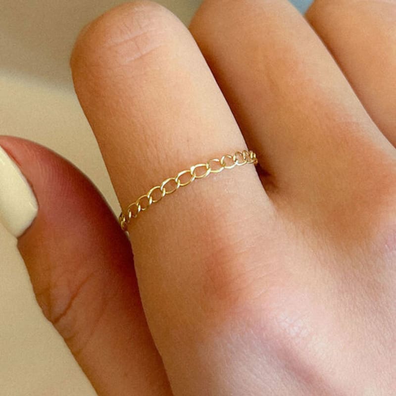Own Leather Chain Ring (No. 1, No. 2, No. 3, No. 4 / 14k gold)