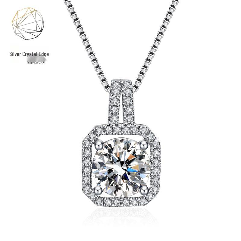 Micro-Pavé Diamond Necklace: Women's Trendy Clavicle Chain with Minimalist Pendant - Perfect Gift for Influencers, Hip-Hop Style, or Christmas.