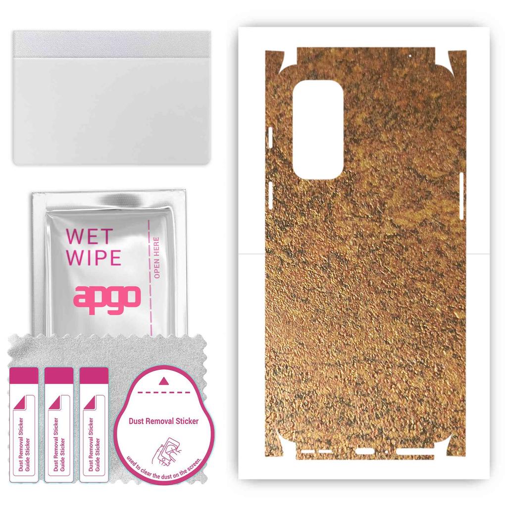 apgo Protective Skin Sticker for the Back+sides Compatible with OnePlus Nord 2, Full Wrap Film, Foil, Vinyl - Pattern Rusty Copper