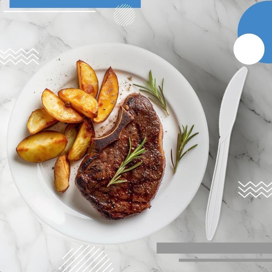 

White Plastic Knives 1000 Count Disposable Medium Weight Bulk Pack United States