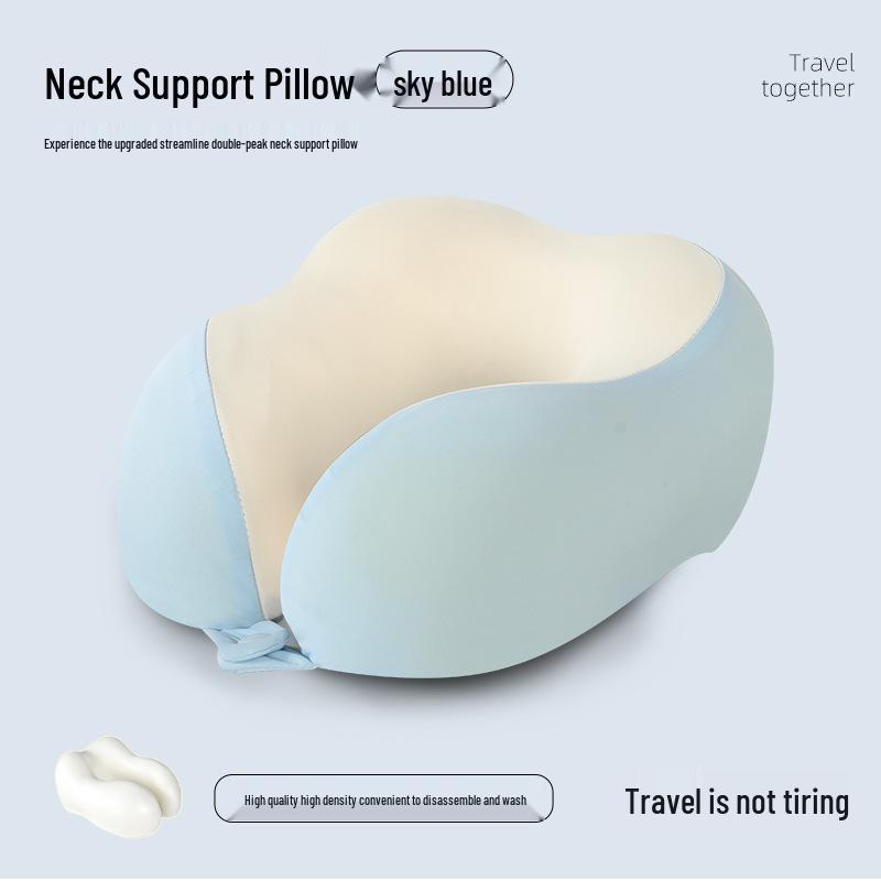 U-shaped Neck Pillow for Travel: Portable Airplane, Car, and Back Support Pillow