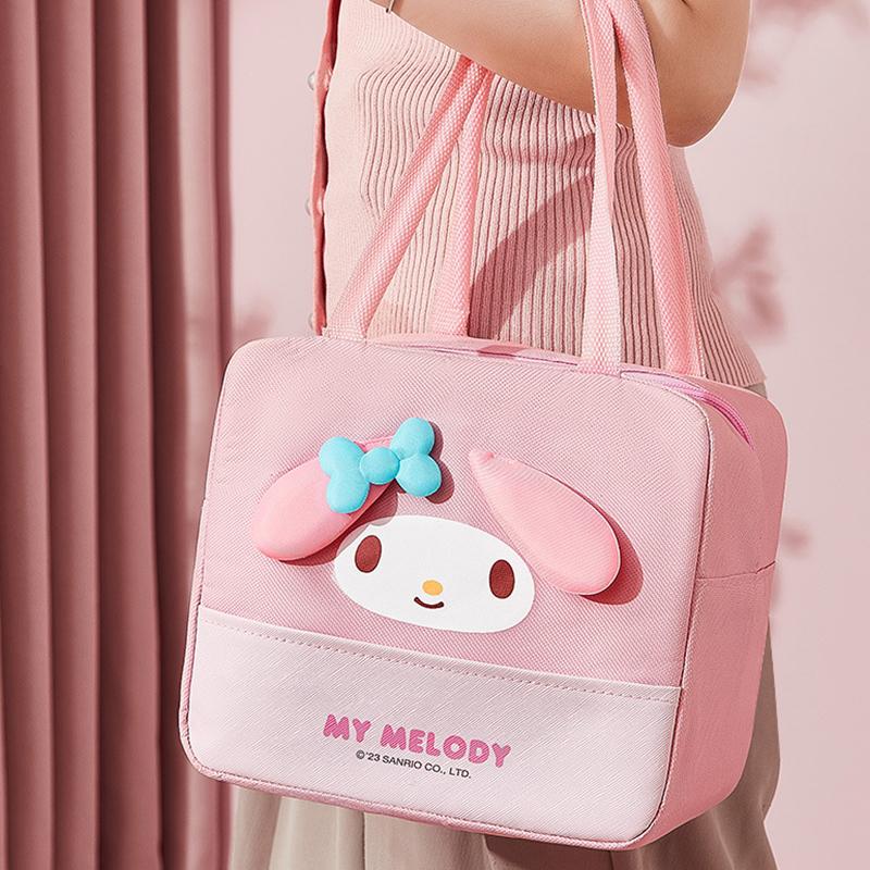 Sanrio Hello Kitty My Melody Cinnamoroll Cute Kawaii Lunch Box Handbag Lunch Bag Aluminum Foil Thickened Insulated Bag Meal Bag