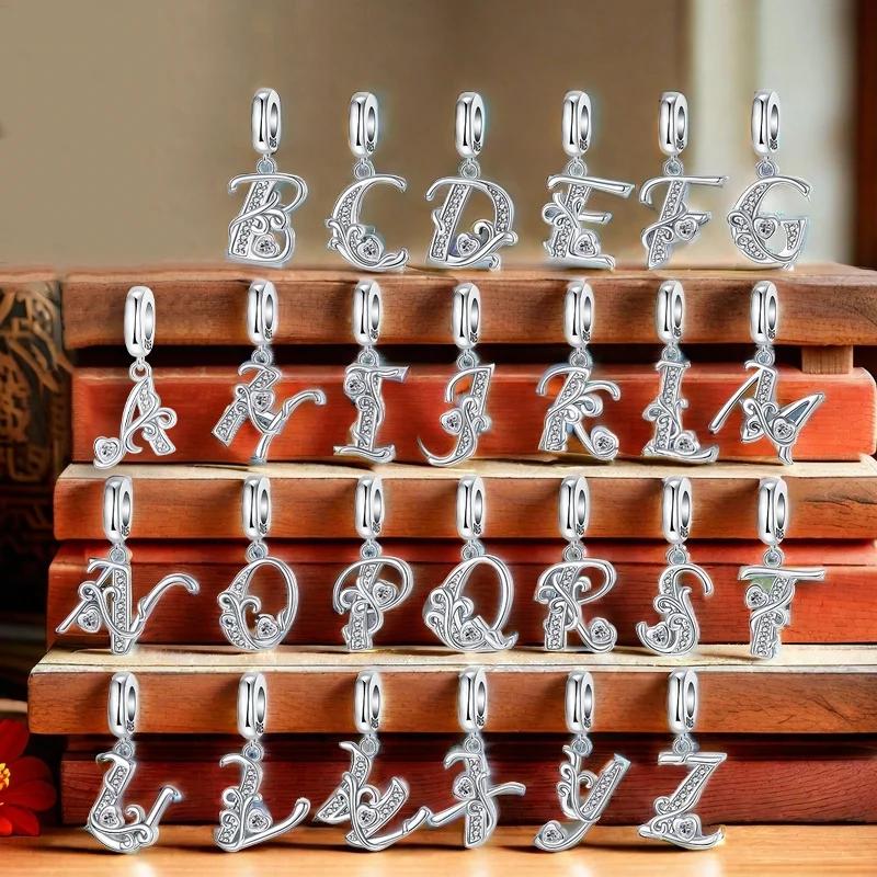 Copper Full Series Of A-Z Letters Pendant Charms For Originalbracelet Charm Necklace Diy Female Jewelry