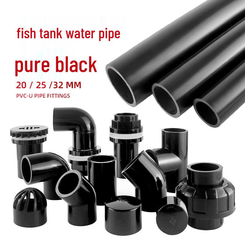 UPVC Fish Tank Plumbing Fittings: Hard Water Pipe Connector & Elbow Tee (Black)