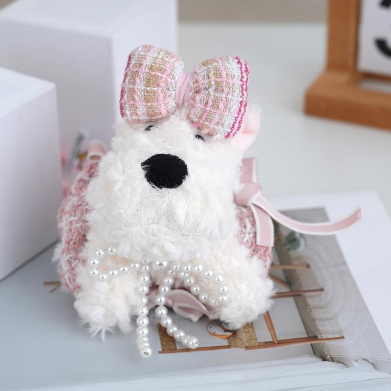 White Highland West Terrier Dress Keychain Dog Plush Toy Pendant Decoration