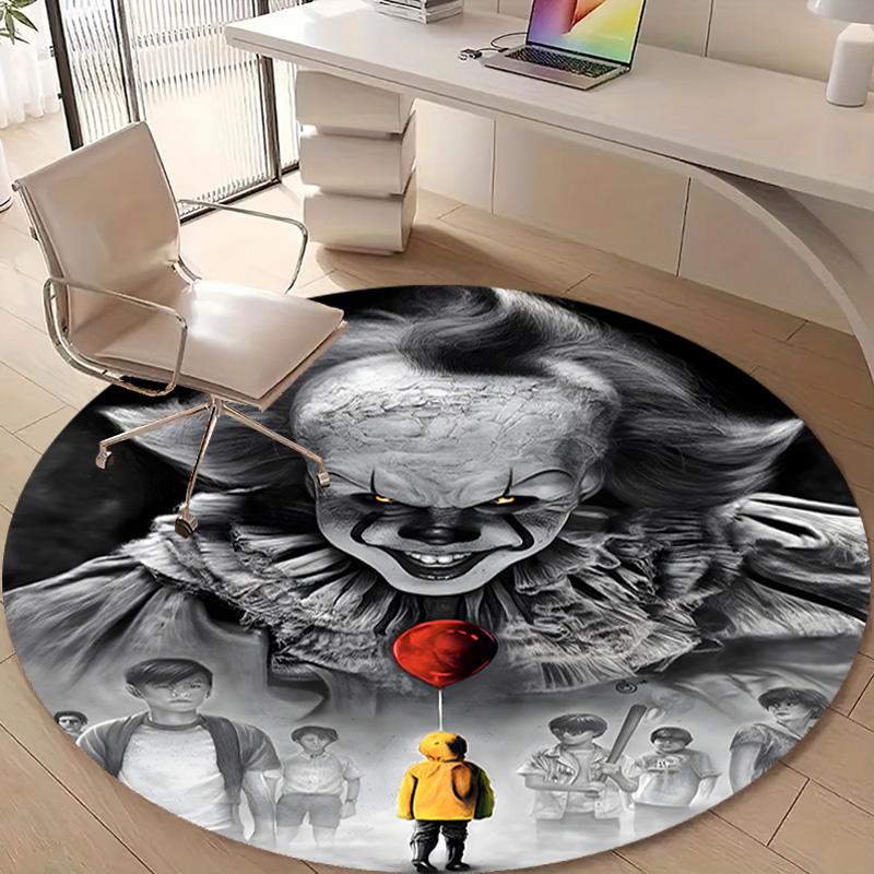 1pc Pennywise3 Design Printed Area Round Carpet for Bedroom Living Room Home Decor Rugs Mat Non Slip Mat Rug for Bedside