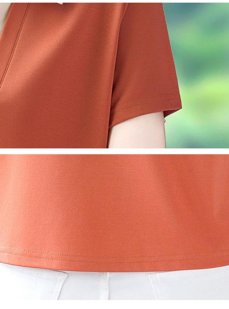 2026 Summer Short-Sleeve Women's Top: Mature Style, Loose & Slimming, Versatile for Commuting