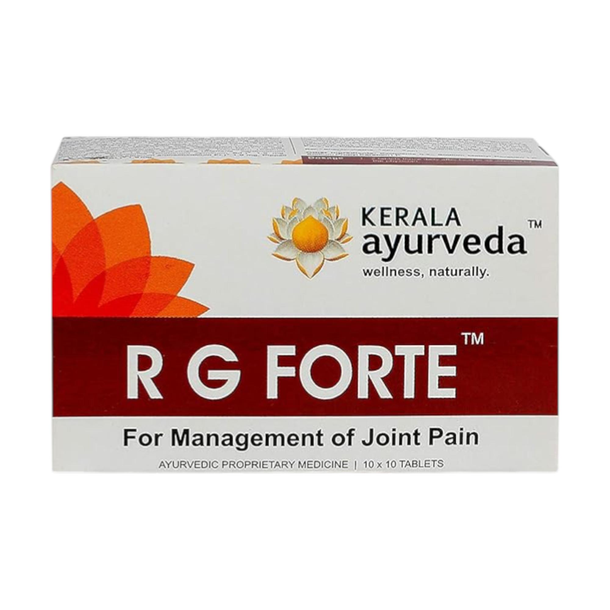 

Kerala Ayurveda RG Forte Tablets For Joint Comfort And Muscle Support Herbal Formula 100 Count Pack
