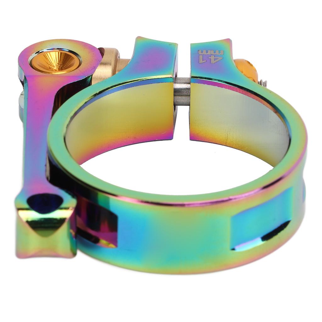 Bicycle Seatpost Clamp 41mm Bike Aluminum Alloy Quick Release Seatpost Collar for 33.9mm Seatpost Clamp Colorful
