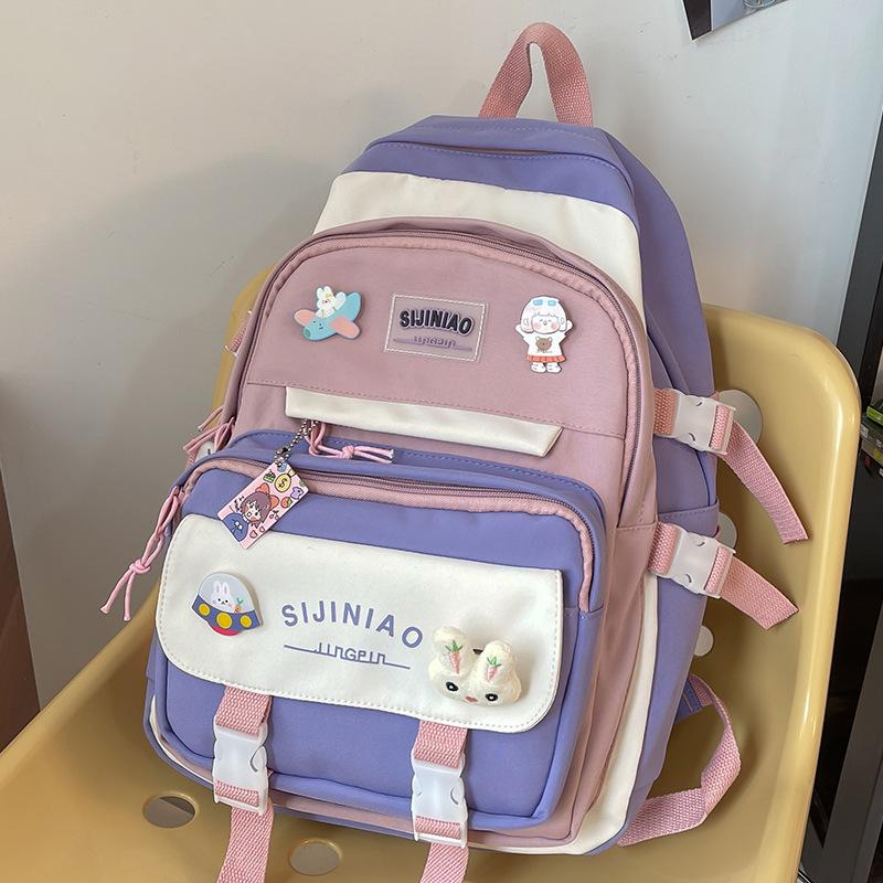 

Дитячі Рюкзаки Контрастного Кольору для Дівчат Початкової Школи, Учнів Середньої Школи, Старшокласників, Студентів