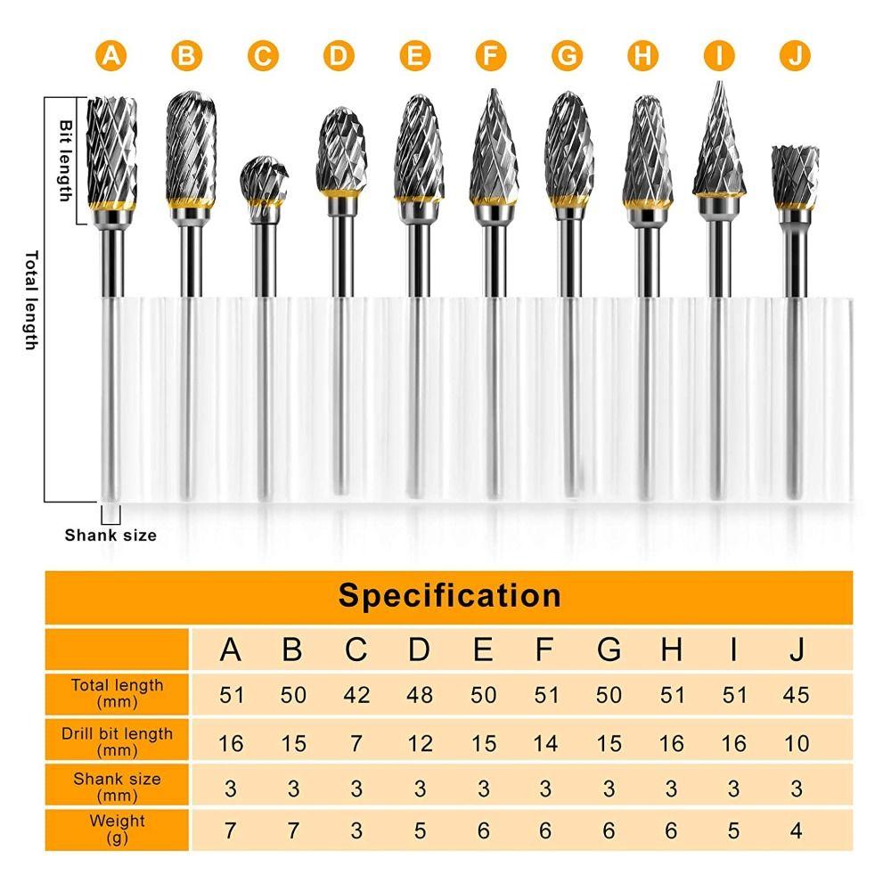 File Double Diamond Electric Grinding Head For Dremel Rotary Tool Burr Drill Bits Milling Cutter