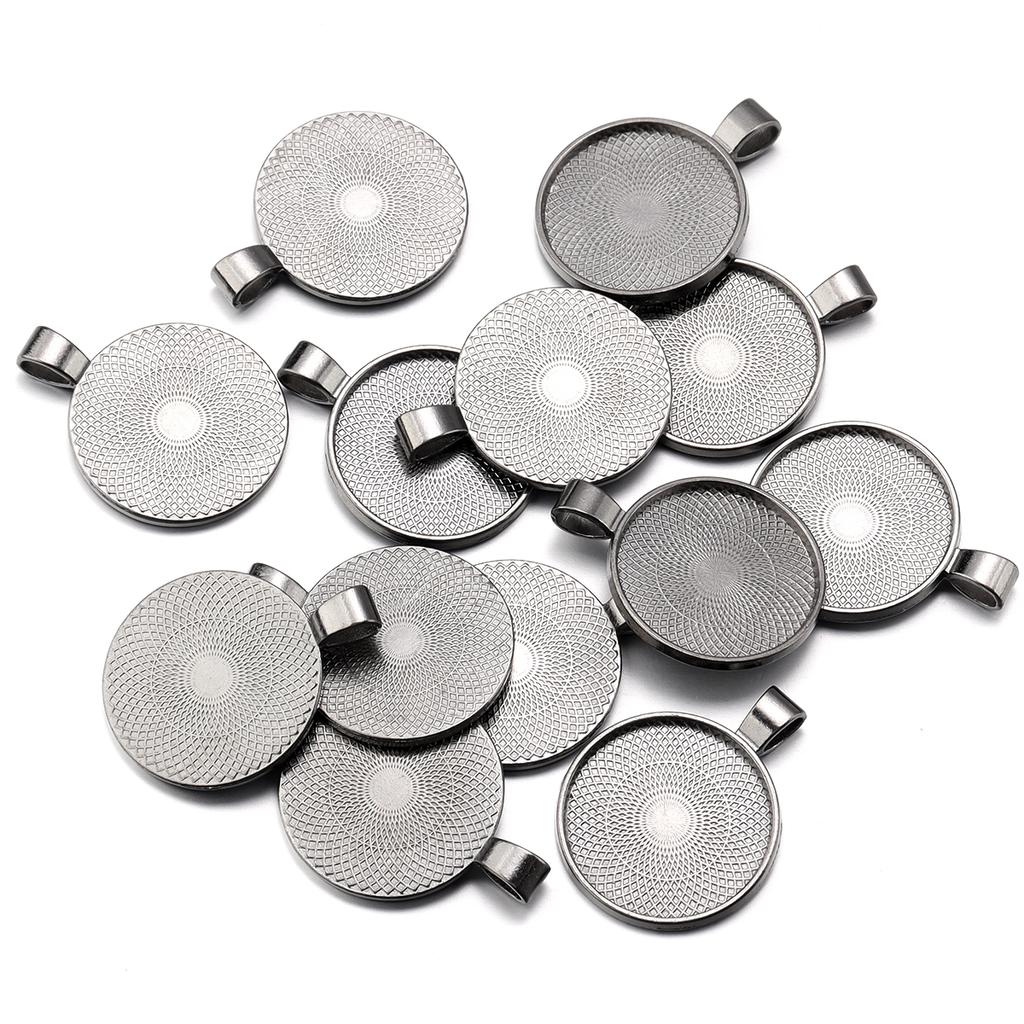 10pcs/lot Retro Style Blank Cabochon Base Trays Round Alloy Base Settings For DIY Jewelry Making Earring Necklace Accessories