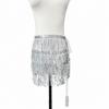 Adjustable Tie Waist Belly Dance Hip Scarf Three Layer Glitter Skirt  for Festival/Vacation