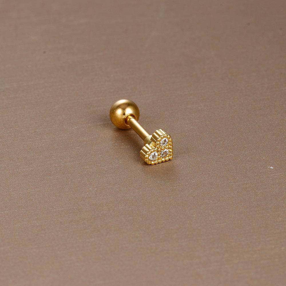 Heißer Verkauf Piercing Schmuck Edelstahl Ohrknochen Nägel Zirkon Kugel Schraube Kleine Ohrringe Damen Leichter Luxus Ohrringe