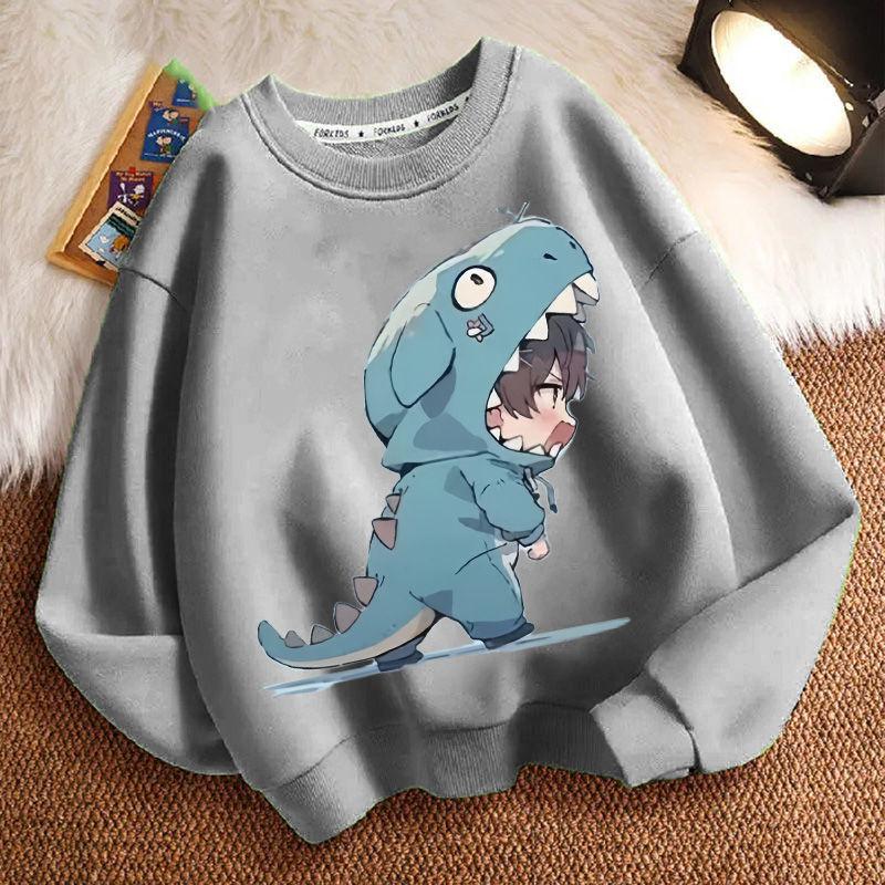 Cute Little Dinosaur Hoodies for Children, Fashionable Long-sleeved Hoodies for Boys and Girls in Spring and Autumn