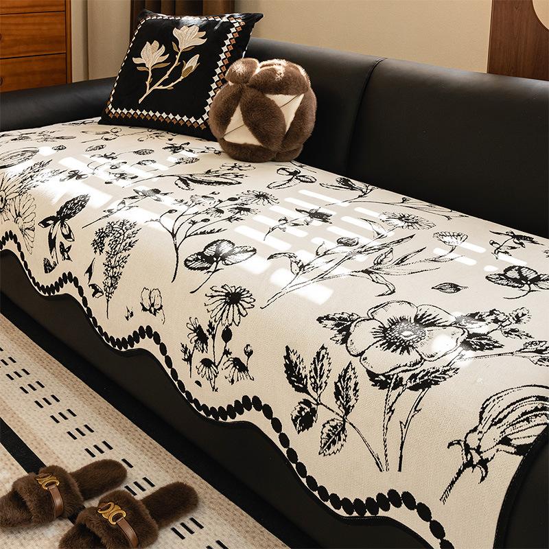 

Special-Shaped Cushion) - Black, Chenille Sofa Cushion Is Universal In All Seasons New Model, A Whole Autumn And Winter Sofa Cover 90*70cm