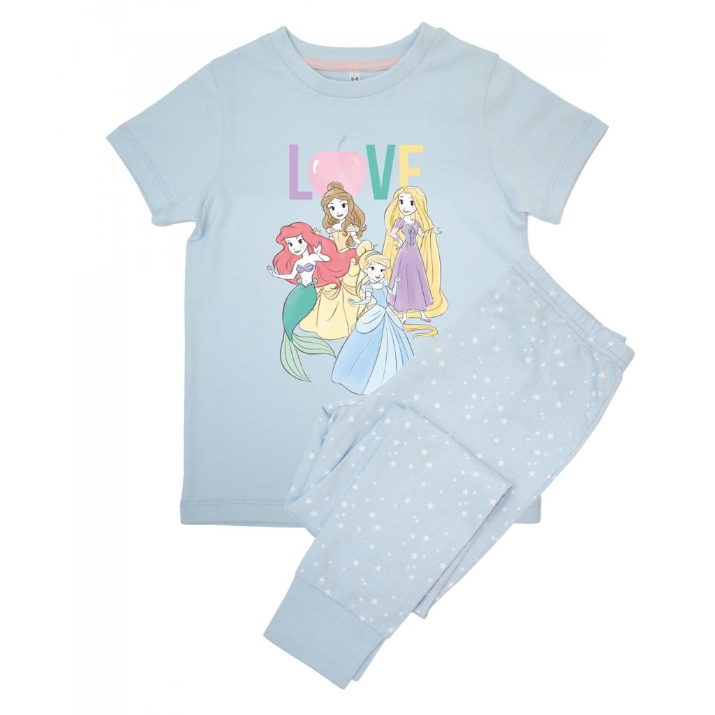 Disney Mädchen lieben Prinzessin AOP Kurzarm-Langpyjama-Set