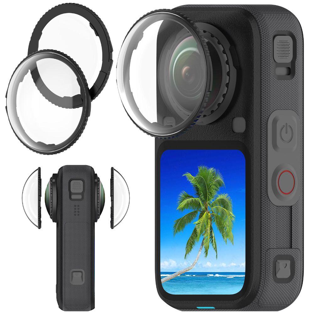 Removable Lens Guard Optical Glass Protective Lens Cap for Insta360 X6 Panoramic Camera Accessories