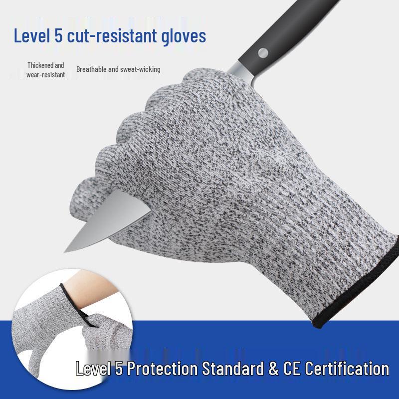 Gardening Anti-Cut Gloves, Level 5 HPPE Protection, Wear-Resistant for Horticulture, Construction, and Glass Handling.