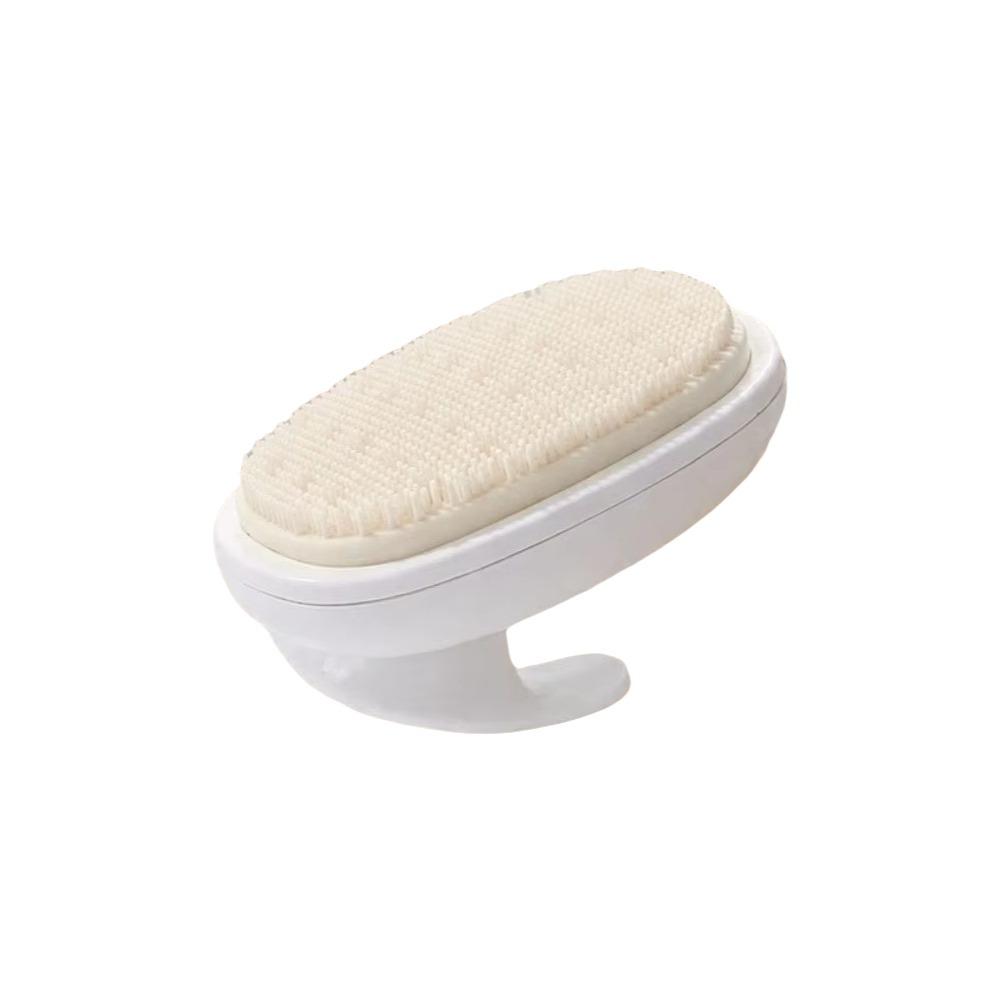 Long Handle Silicone Shower Brush Detachable Handle Bath Back Scrubber Bathroom Use White