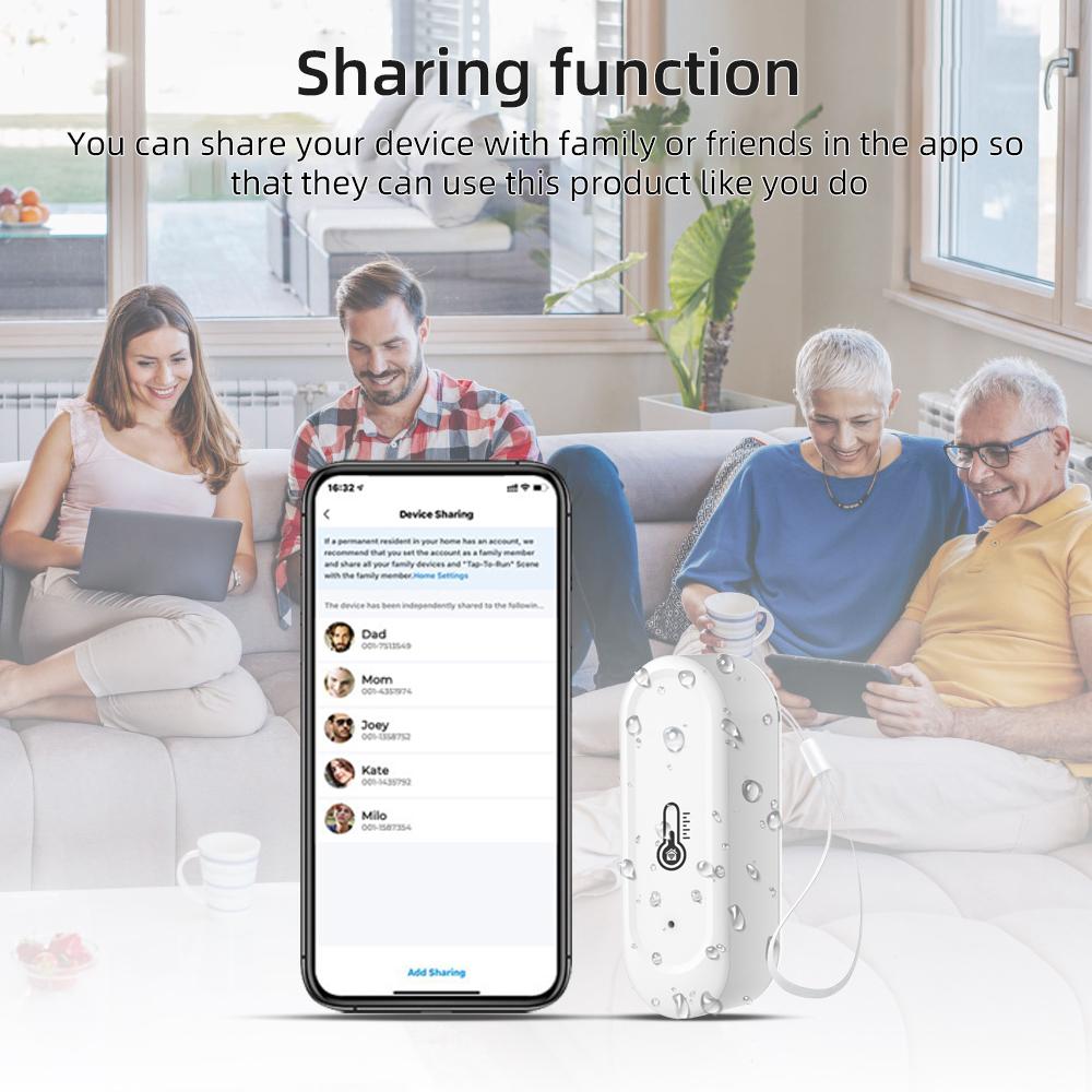 Tuya Smart Temperature And Humidity Sensor WiFi/Zigbee IP65 Waterproof Indoor Outdoor Dual-use Compatible With Alexa Google Home