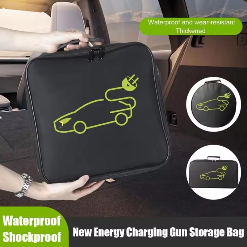 Electric Car Battery Jumper Cable Plugs Bag Waterproof Ev Car Charging Cable Sockets Storage Organizer For Charging Cables Cords