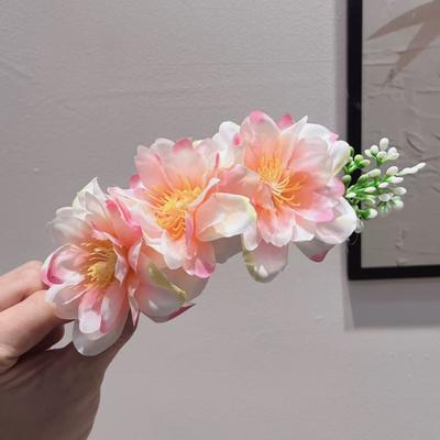 Hairpin 3D Artificial Flower Decor Hair Comb Easy To Wear Broken Hair Fixer Outdoor Travel Hair Stick Hair Accessories