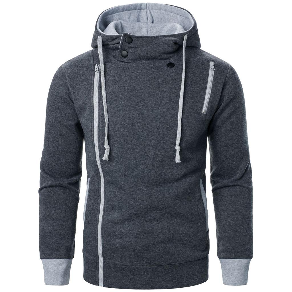 Men‘s Zipper Pullover Long Sleeve Hooded Sweatshirt Tops Blouse