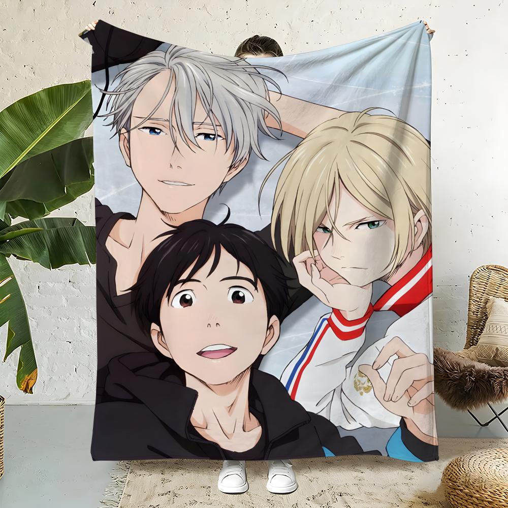 Sport Y-Yuri on Ices Throw  Flannel Throw Blanket,Bed Home Office Nap Blanket Travel,Camping,Picnic Blanket Soft Decor
