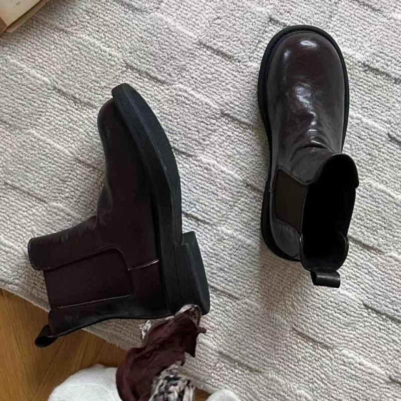 Fashion 2025 Spring Autumn Fashion Boots Leather Comfortable Cool Girl Low Heel Boots New Style Outside Commuting Soft Women's Boots