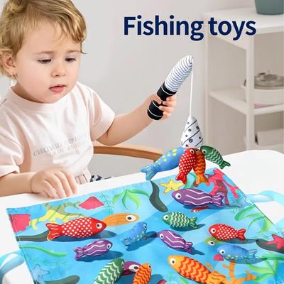 Montessori-Fischspielzeug: Stoffangelspiel für Kleinkinder von 6 bis 12 Monaten – Sinnesspielzeug zum Stapeln von Bechern, Zählen, Sortieren von Farben – Geschenk