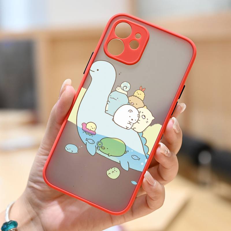 Sumikko Gurashi Lovely Cartoon Phone Case Matte Transparent  For Iphone 11 12 13 6 S 7 8 Plus Mini X Xs Xr Pro Max Cover
