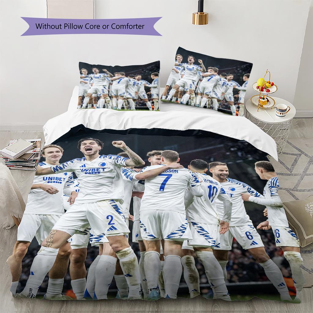 Copenhagen Football Club Pattern Bedding Home Decoration Birthday Gift (1 * duvet cover + 2 * pillowcase, without core)
