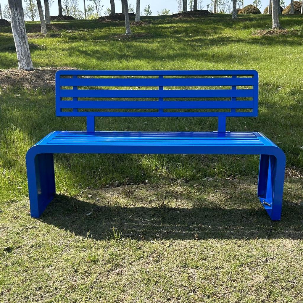 Wrought Iron Outdoor Bench with Backrest