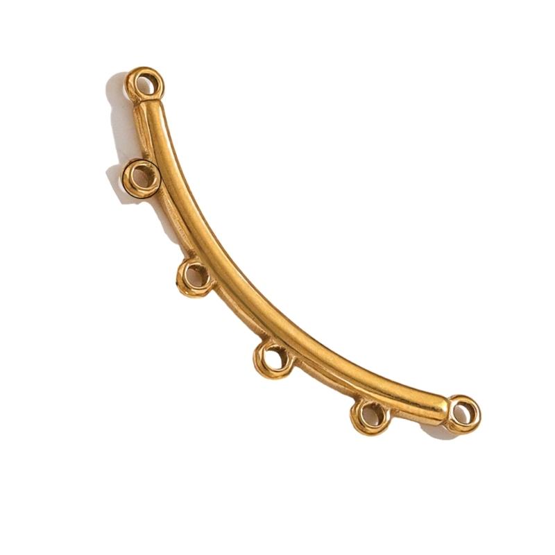 10pcs Multi size Stainless Steel Curved Connectors Multihole Necklace and Bracelet Connector Jewelry Making Supplies
