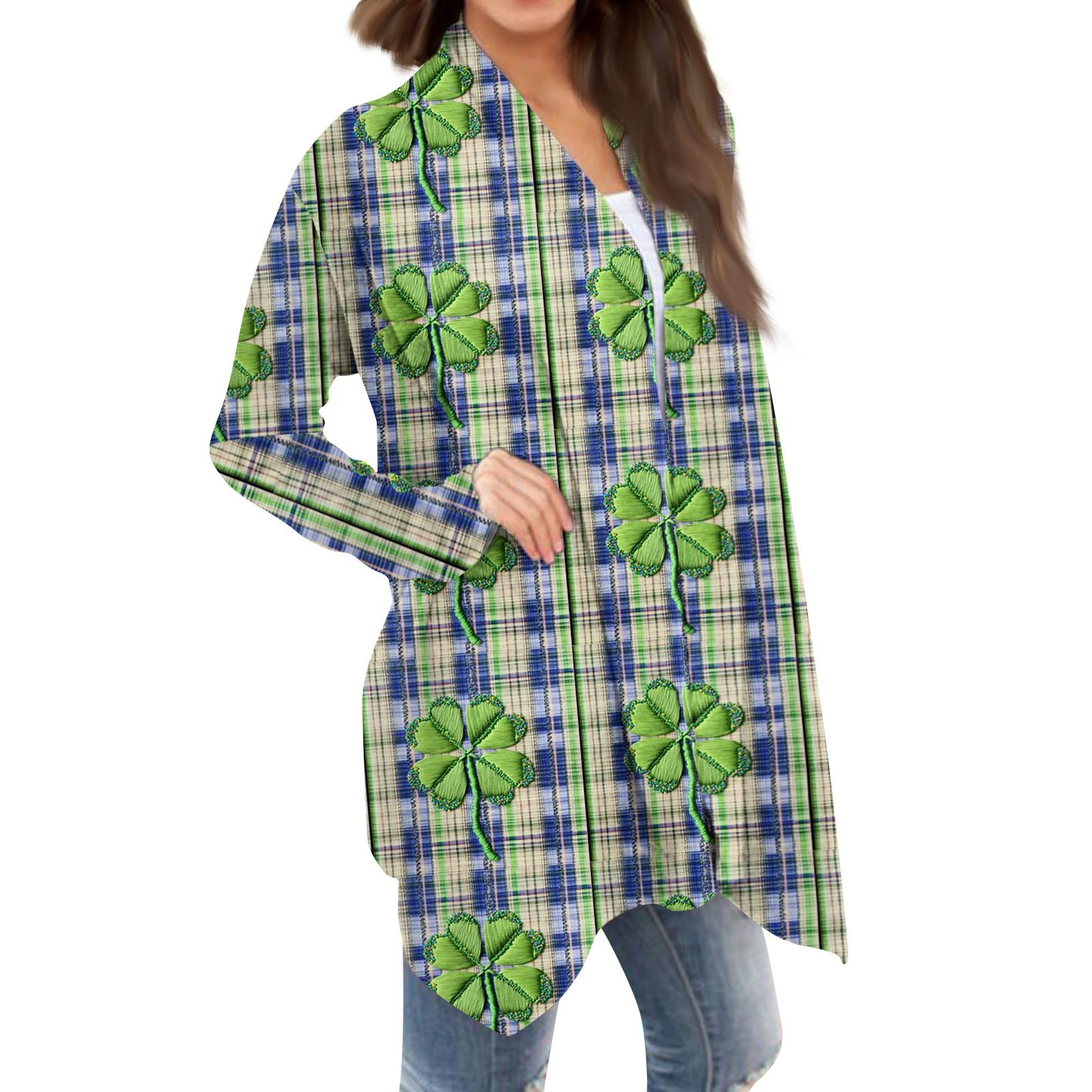 

Женская мода, повседневный рождественский принт, кардиган средней длины, куртка, пальто XL