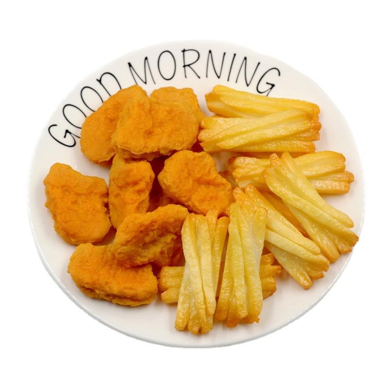 Simulation Chicken Nugget Fake Food Model Kids Toy Burger Shop   Restaurant Display Decoration Kitchen Props Home Decor