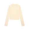 2024 Early Autumn Korean Style Ribbed Slim Fit Long Sleeve Women's T-Shirt with Raglan Sleeves