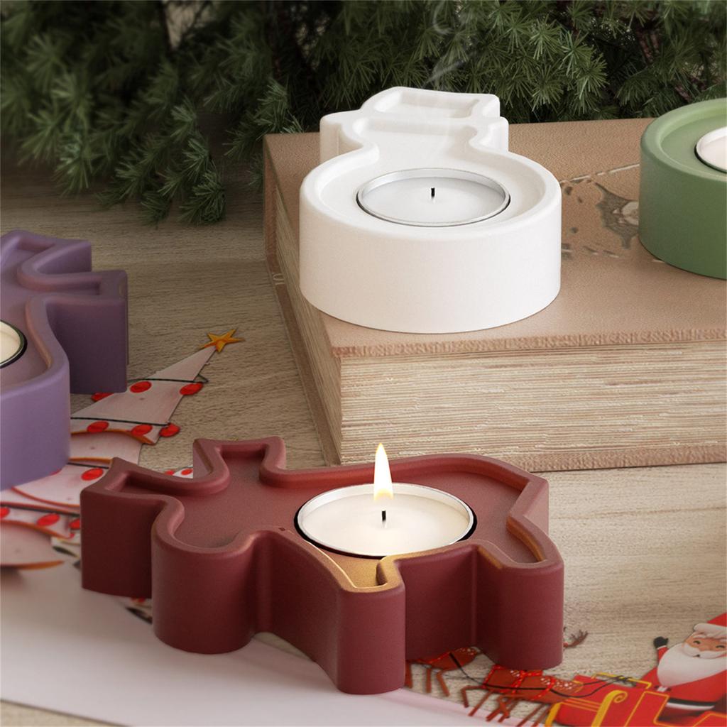 Candle Stand Silicone Mold Candlestick Crafting Mold Gypsum Christmas Themed Candle Holder Jewelry Making Tools