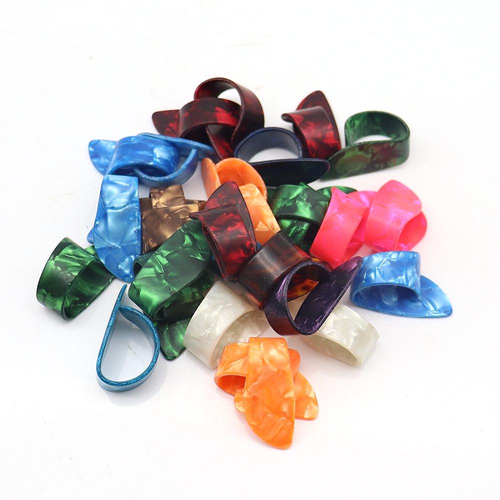 

50pcs/100pcs Celluloid Guitar Thumb Finger Picks Thumb Picks Finger Picks Flat Thumb picks Color Random
