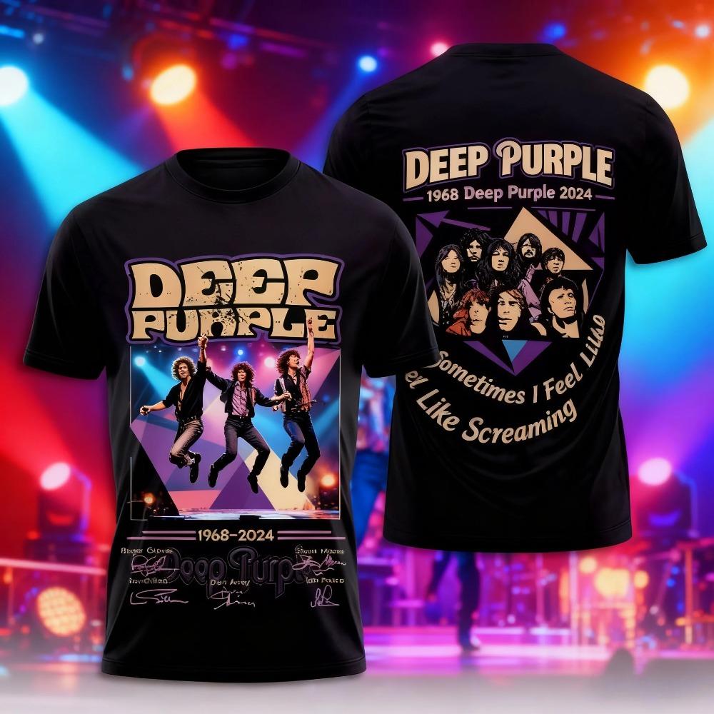 Rock Deep Purple Band T-Shirts 3D Print Men Women Short Sleeve Round Neck T Shirt Oversized Tees Hip Hop Tops Unisex Clothing