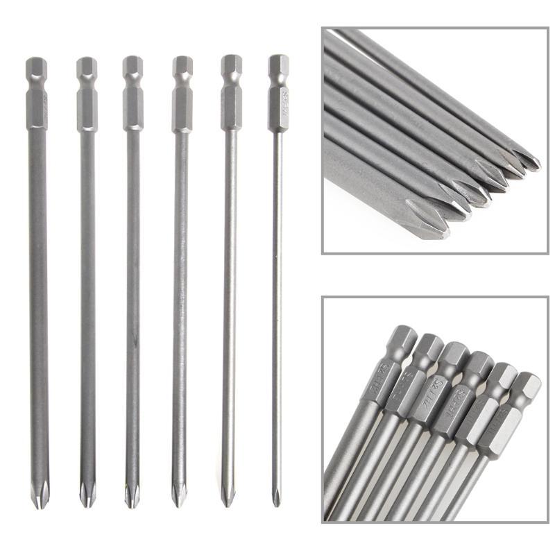 6Pcs/Set 1/4'' Shank 150mm Long Steel for Cross for Head Screwdr top sale