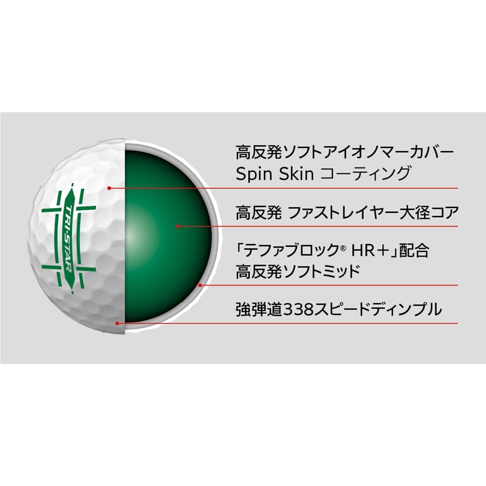 DUNLOP Golf Ball SRIXON 2022 Model 1 Dozen White TRI-STAR (12 Pieces)