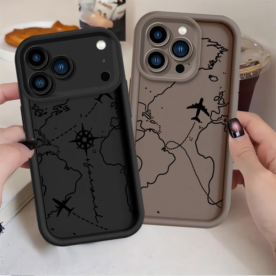 Airplane Route Case for Apple iPhone 17 Pro Max XS 12 16 XR 16e Air 14 Plus 13 Mini 11 15 Phone Cover